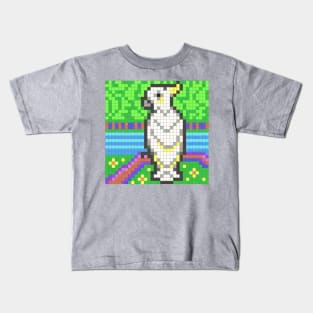 Cockatoo Pixel Painting Kids T-Shirt